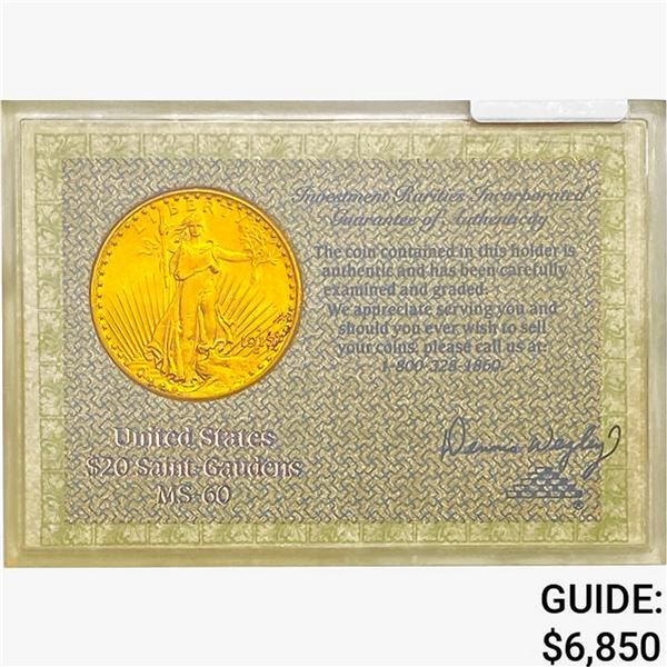 1915 $20 Gold Double Eagle   MS60