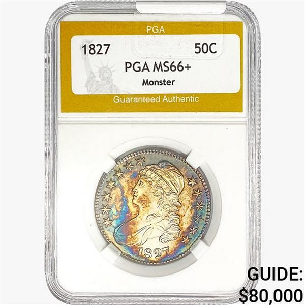 1827 Capped Bust Half Dollar PGA MS66+ Monster