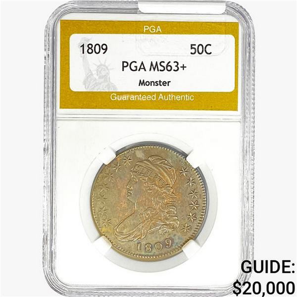 1809 Capped Bust Half Dollar PGA MS63+ Monster
