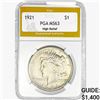 1921 Silver Peace Dollar PGA MS63
