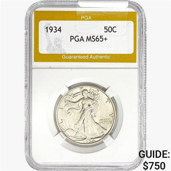 1934 Walking Liberty Half Dollar PGA MS65+