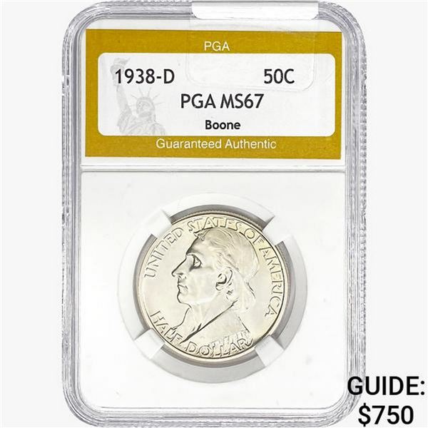 1938-D Boone Half Dollar PGA MS67