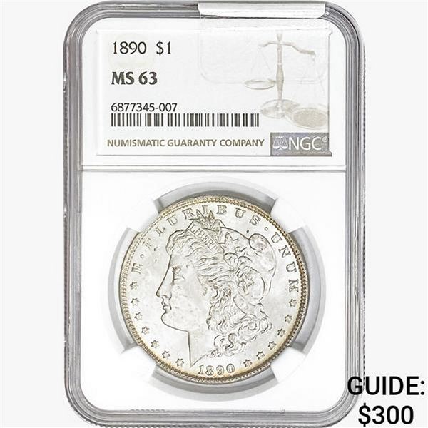 1890 Morgan Silver Dollar NGC MS63