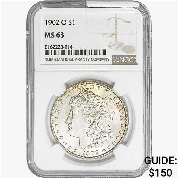 1902-O Morgan Silver Dollar NGC MS63