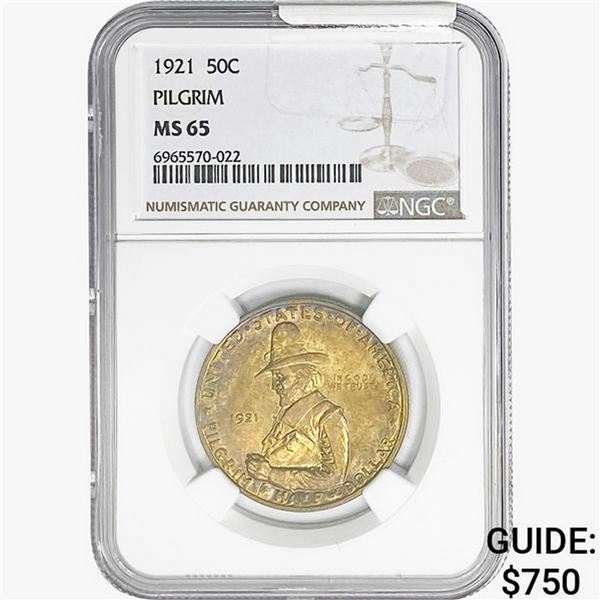 1921 Silver Peace Half Dollar NGC MS65