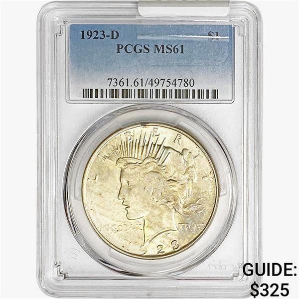 1923-D Silver Peace Dollar PCGS MS61