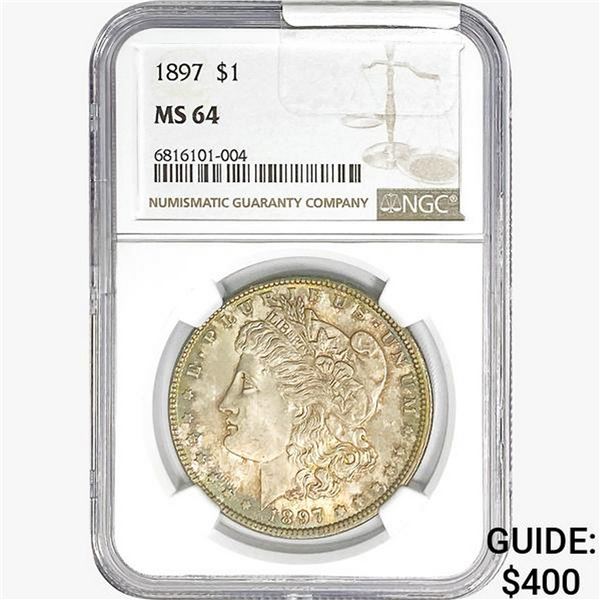 1897 Morgan Silver Dollar NGC MS64