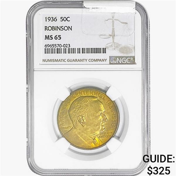 1936 Robinson Half Dollar NGC MS65