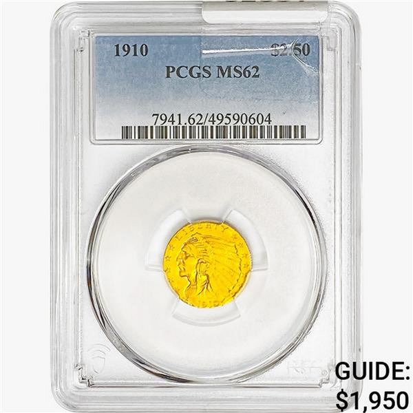 1910 $2.50 Gold Quarter Eagle PCGS MS62
