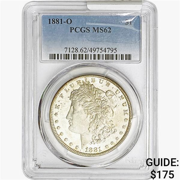 1881-O Morgan Silver Dollar PCGS MS62