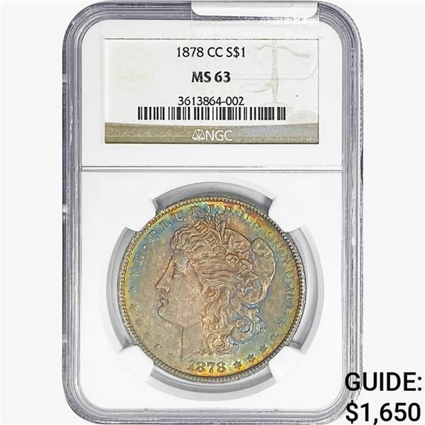 1878-CC Morgan Silver Dollar NGC MS63