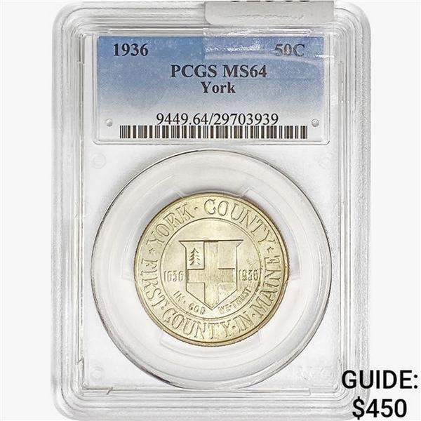 1936 York Half Dollar PCGS MS64