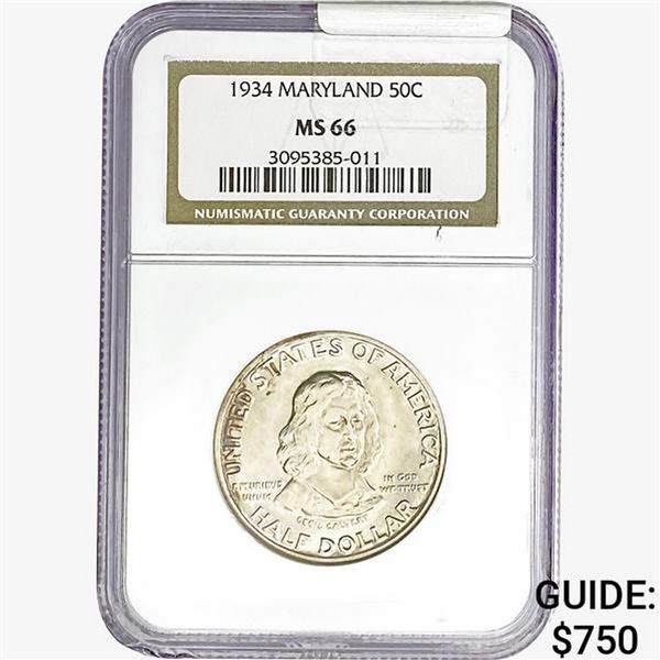 1934 Maryland Half Dollar NGC MS66