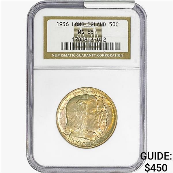 1936 Rhode Island Half Dollar NGC MS65