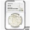 1923-D Silver Peace Dollar NGC AU58