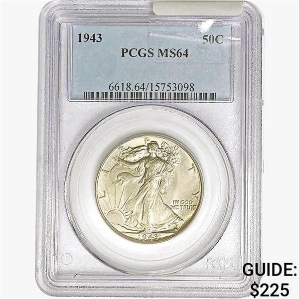 1943 Walking Liberty Half Dollar PCGS MS64