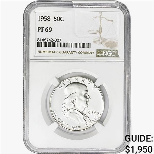 1958 Franklin Half Dollar NGC PF69