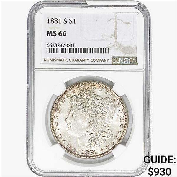 1881-S Morgan Silver Dollar NGC MS66