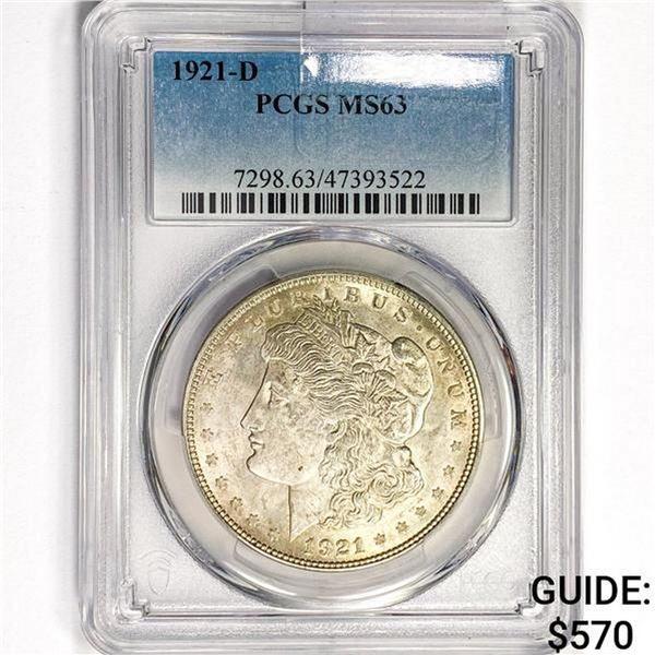1921-D Morgan Silver Dollar PCGS MS63