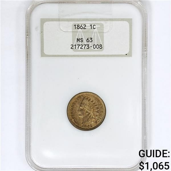 1862 Indian Head Cent NGC MS63