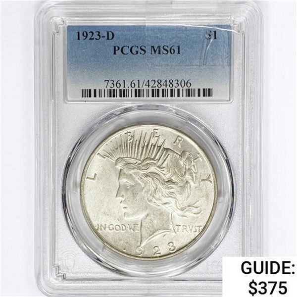 1923-D Silver Peace Dollar PCGS MS61
