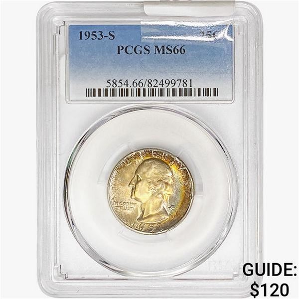 1953-S Washington Silver Quarter PCGS MS66