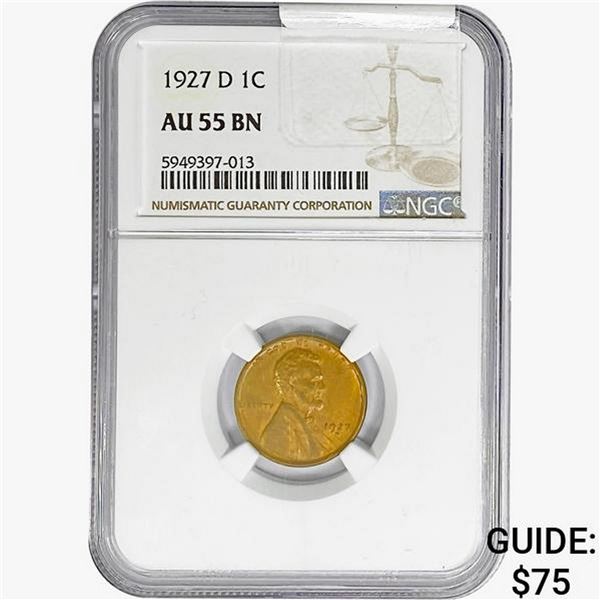 1927-D Wheat Cent NGC AU55 BN