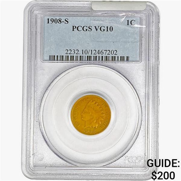 1908-S Indian Head Cent PCGS VG10