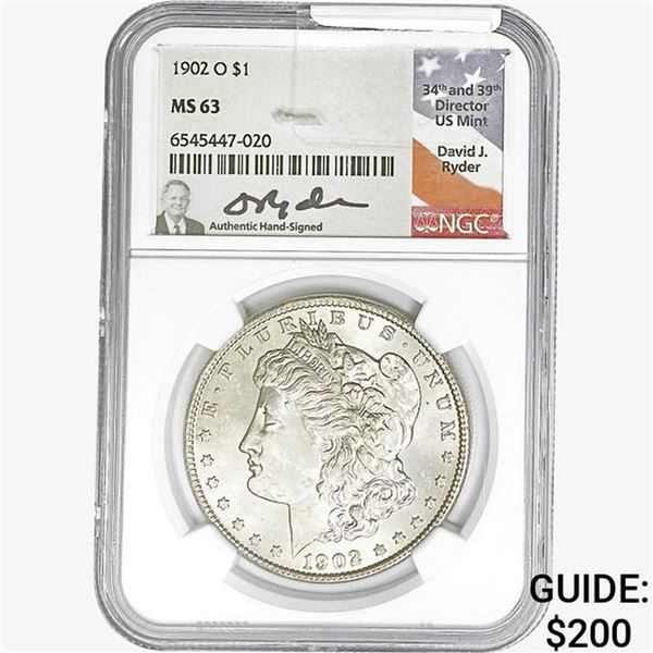 1902-O Morgan Silver Dollar NGC MS63