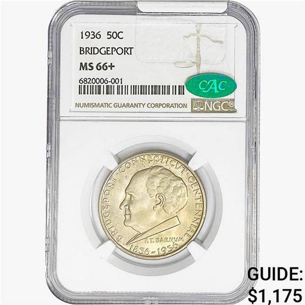 1936 Bridgeport Half Dollar NGC MS66+