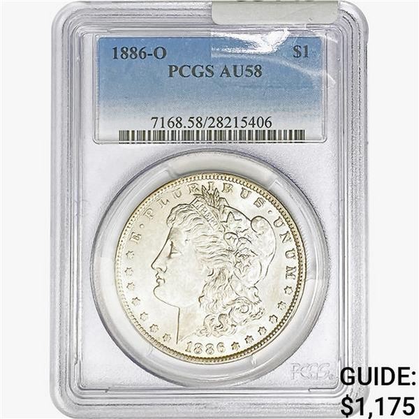 1886-O Morgan Silver Dollar PCGS AU58