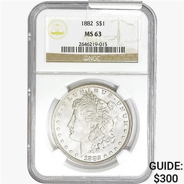 1882 Morgan Silver Dollar NGC MS63