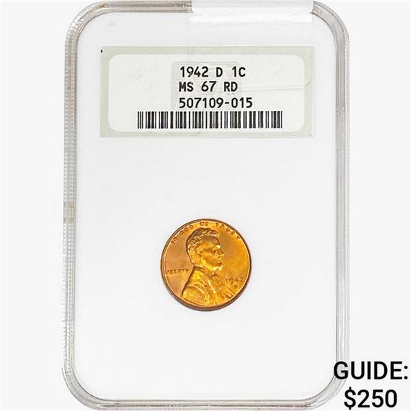 1942-D Wheat Cent NGC MS67 RD
