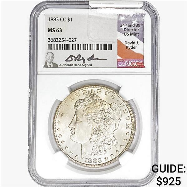 1883-CC Morgan Silver Dollar NGC MS63