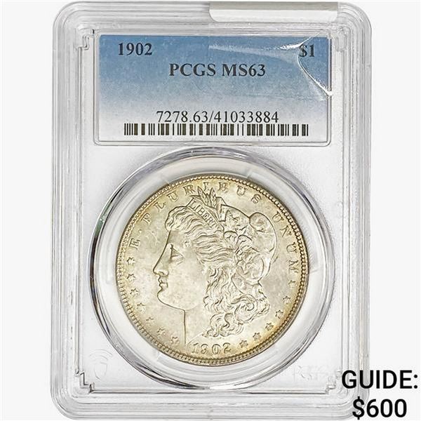 1902 Morgan Silver Dollar PCGS MS63
