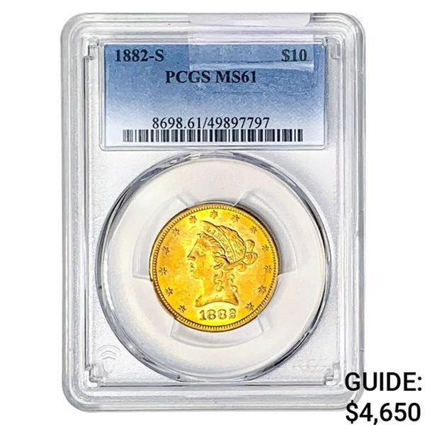 1882-S $10 Gold Eagle NGC MS61
