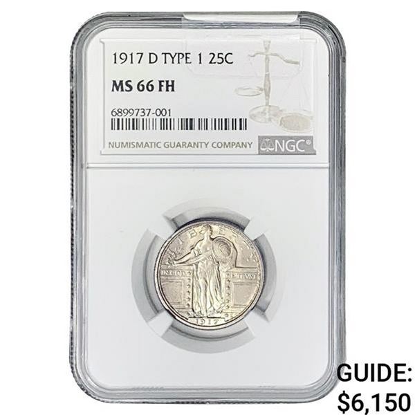 1917-D Standing Liberty Quarter NGC MS66 FH Type 1