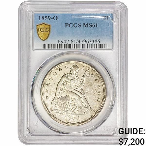 1859-O Seated Liberty Dollar PCGS MS61