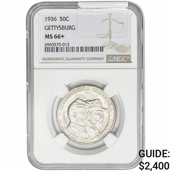 1936 Gettysburg Half Dollar NGC MS66+