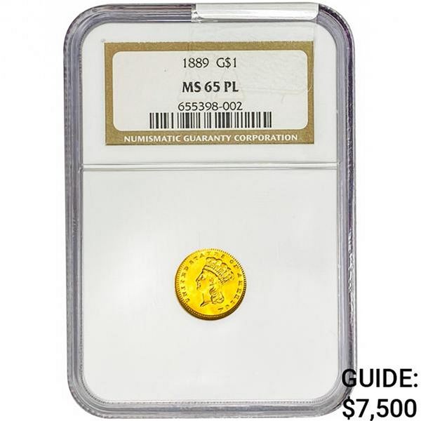 1889 Rare Gold Dollar NGC MS65 PL