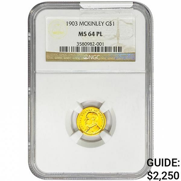 1903 McKinley Rare Gold Dollar NGC MS64 PL