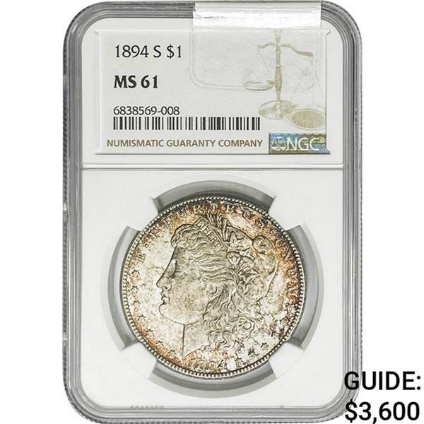 1894-S Morgan Silver Dollar NGC MS61