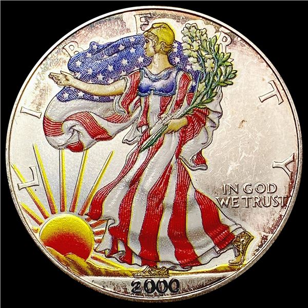 2000 1oz $1 American Silver Eagle Colorized SUPERB GEM BU