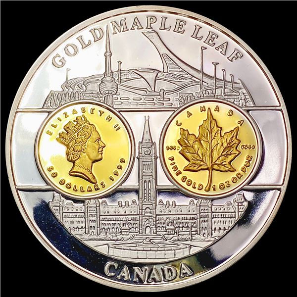 Tribute Canadian Maple Leaf Silver Plated GEM PROOF