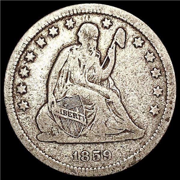 1859-O Seated Liberty Quarter NICELY CIRCULATED