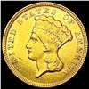 1854 $3 Gold Piece CHOICE AU