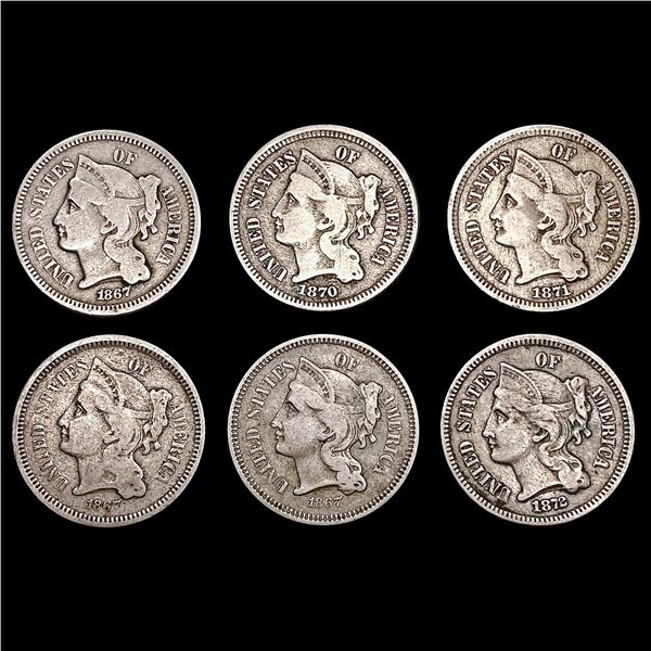 [6] 1867-1872 3 Cent Nickel NICELY CIRCULATED