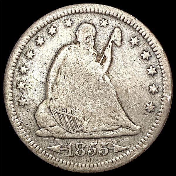 1855-S Arrows Seated Liberty Quarter NICELY CIRCULATED