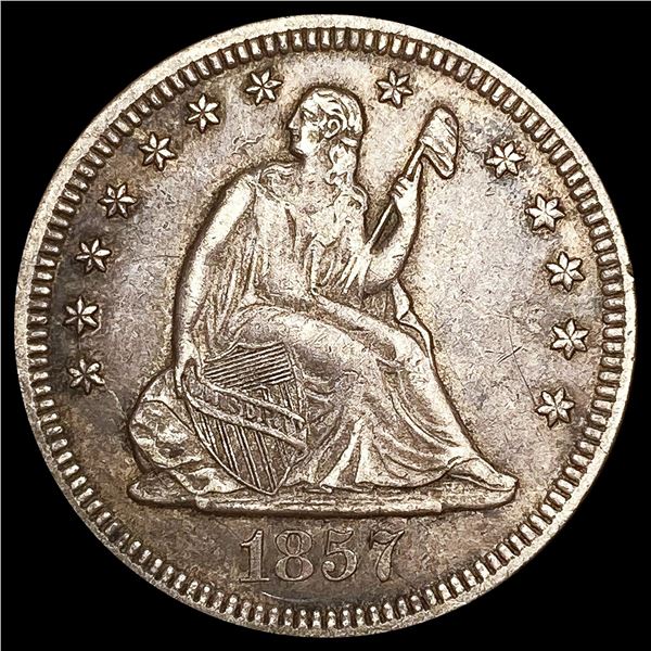 1857-O Seated Liberty Quarter NEARLY UNCIRCULATED