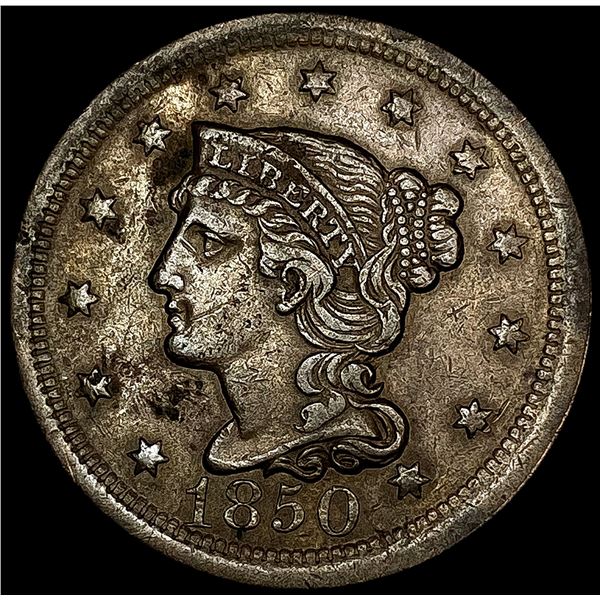1850 Braided Hair Large Cent NEARLY UNCIRCULATED